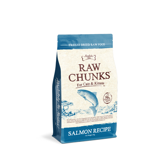 Absolute Bites Raw Chunks Freeze Dried Raw Food for Cats & Kittens | Salmon Recipe