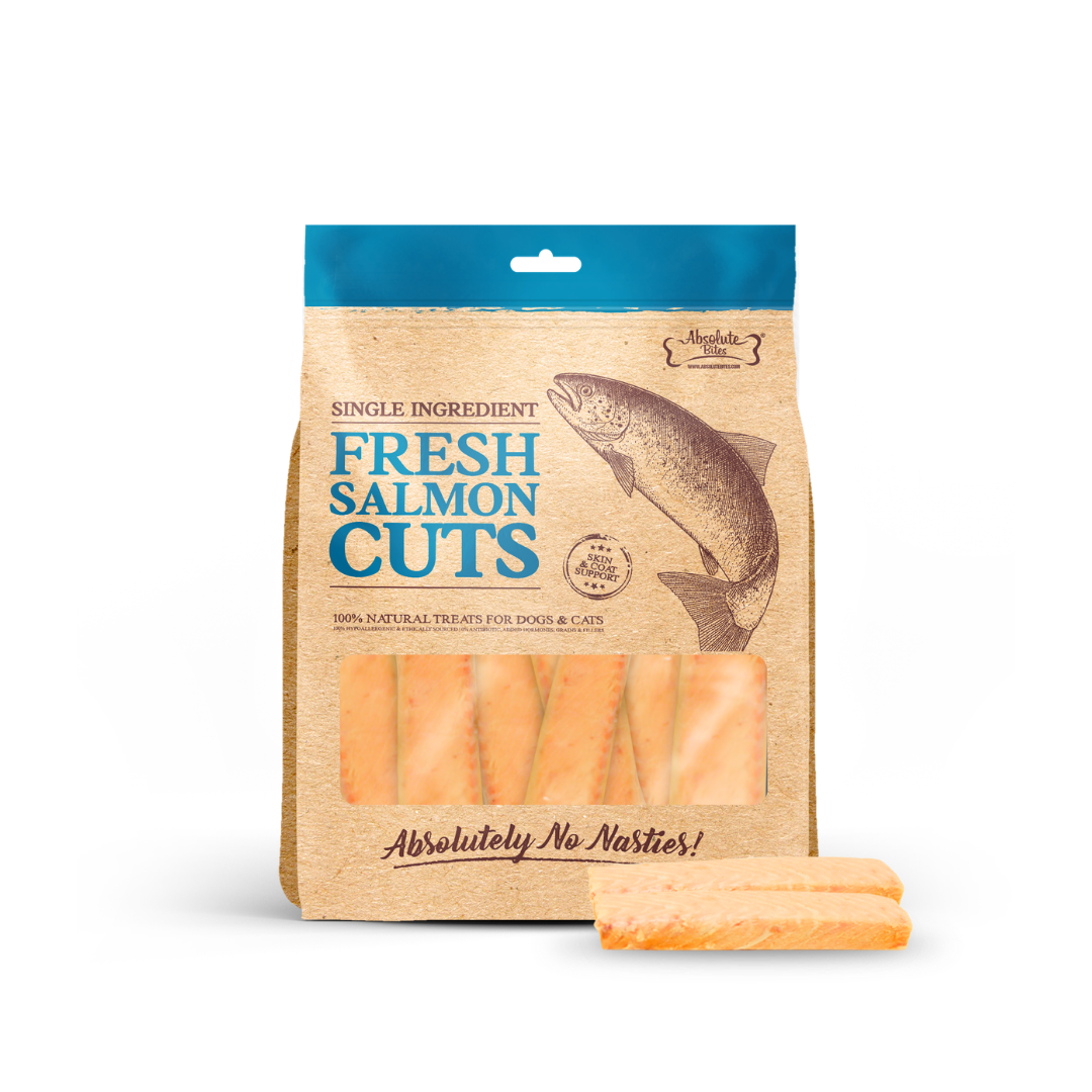 Absolute Bites Single Ingredient Fresh Cuts Treat for Cats & Dogs - Salmon Cut