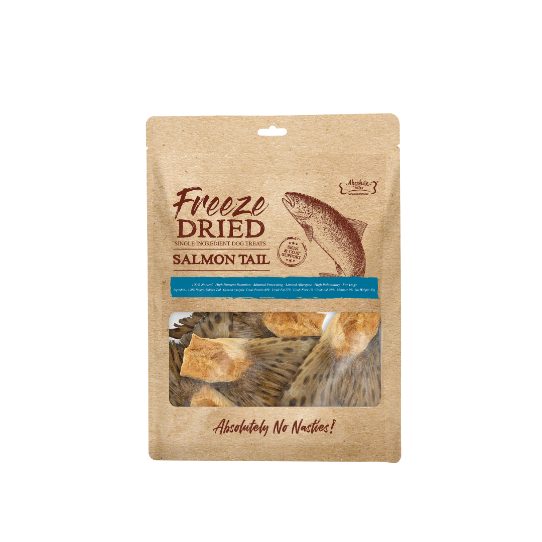 Absolute Bites Single Ingredient Freeze Dried Dog Treats - Salmon Tail (30g)