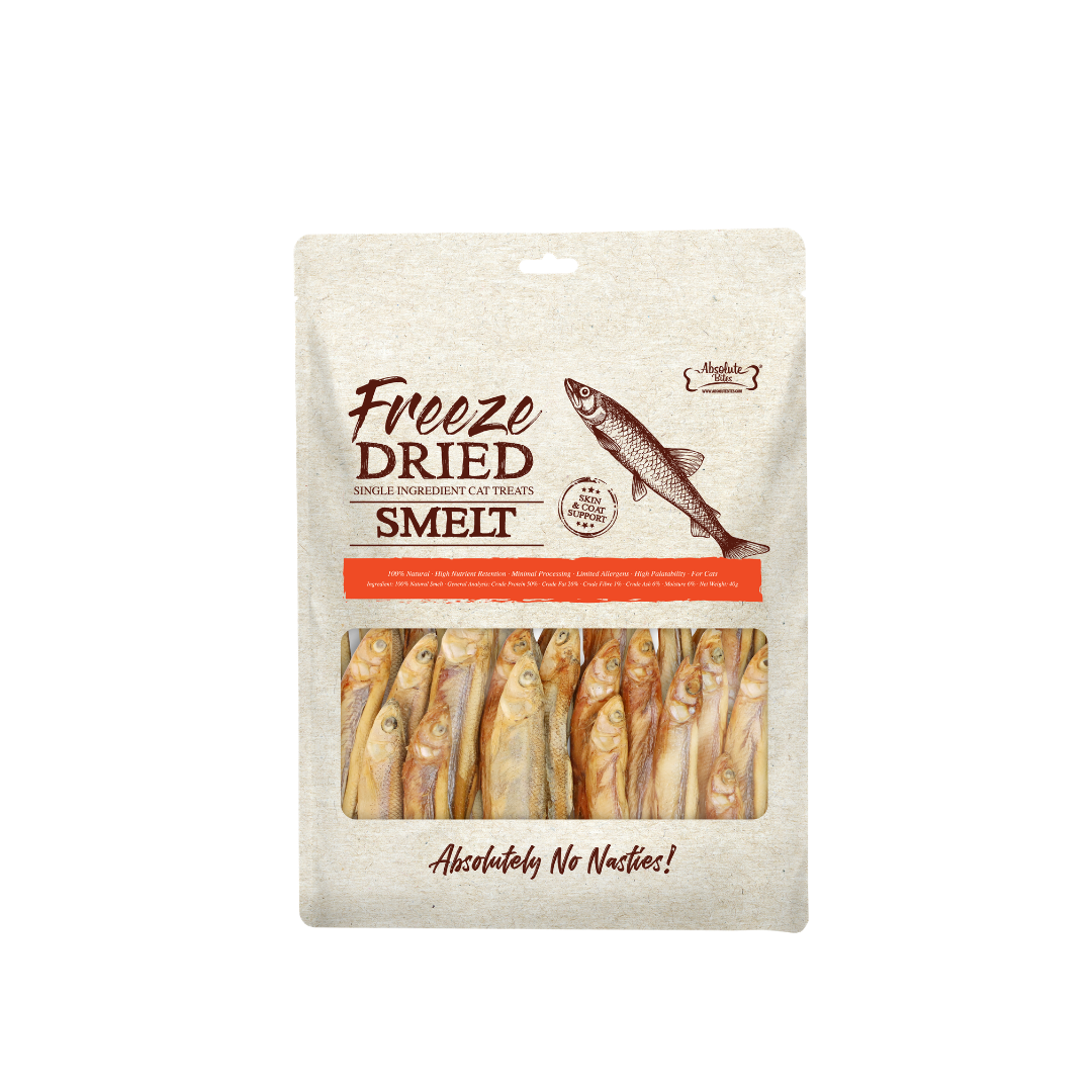 Absolute Bites Single Ingredient Freeze Dried Cat Treats - Smelt
