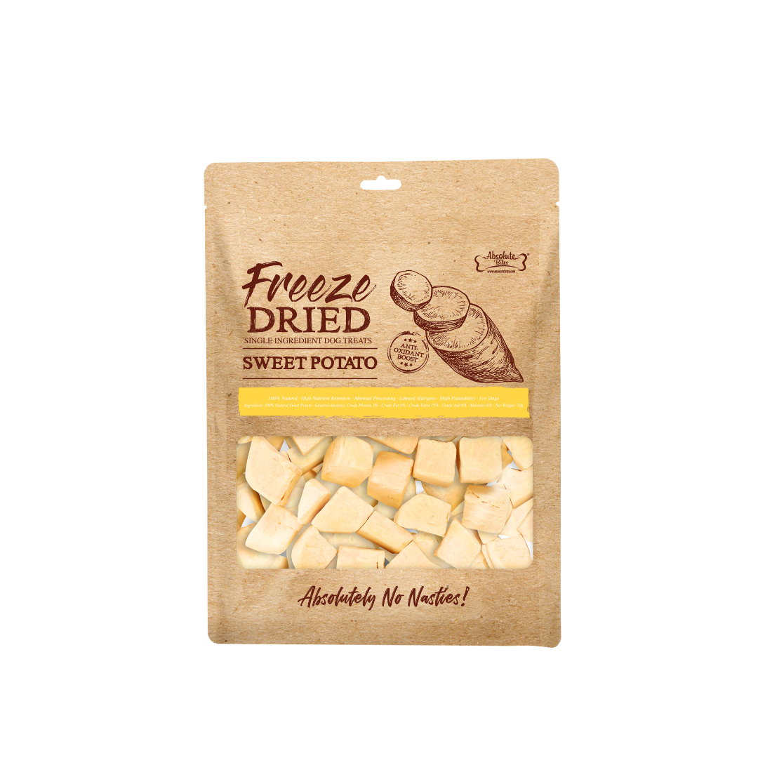 Absolute Bites Single Ingredient Freeze Dried Dog Treats - Sweet Potato